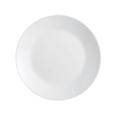 Prato Vidro Opaco Zelie Raso Branco 25cm