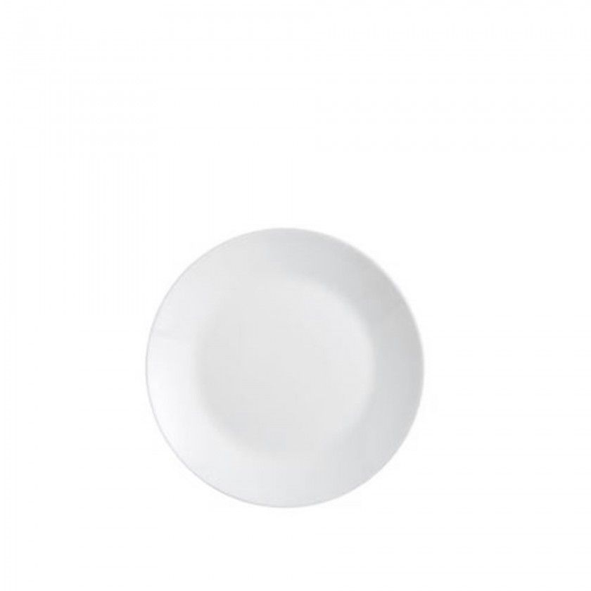 Prato Vidro Opaco Zelie Sobremesa Branco 18cm