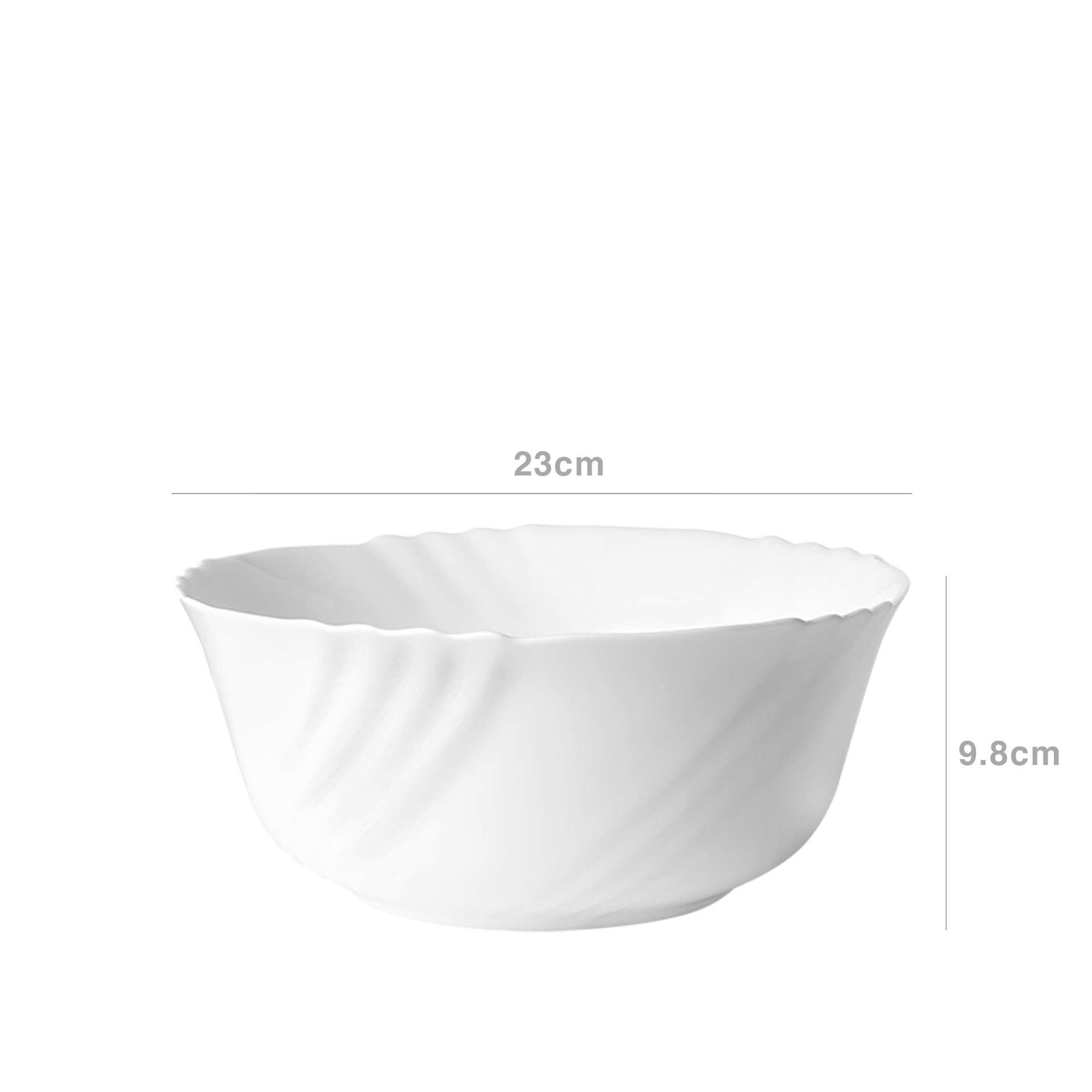 Saladeira Vidro Opaco Ebro Branco 23X9.8cm