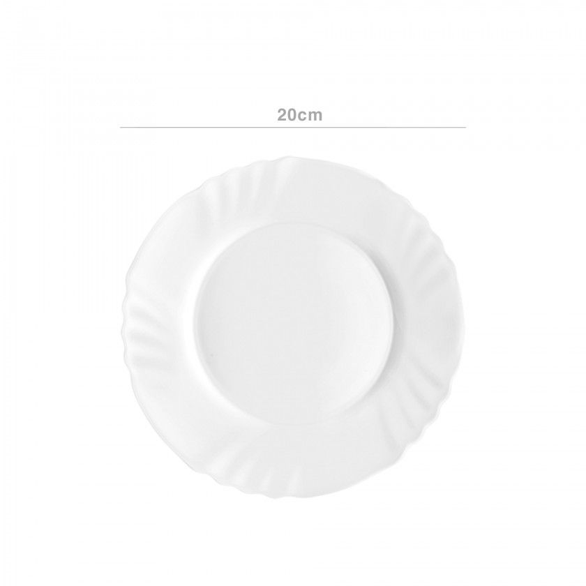 Prato Vidro Opaco Sobremesa Branco Prato Vidro Opaco Sobremesa Branco