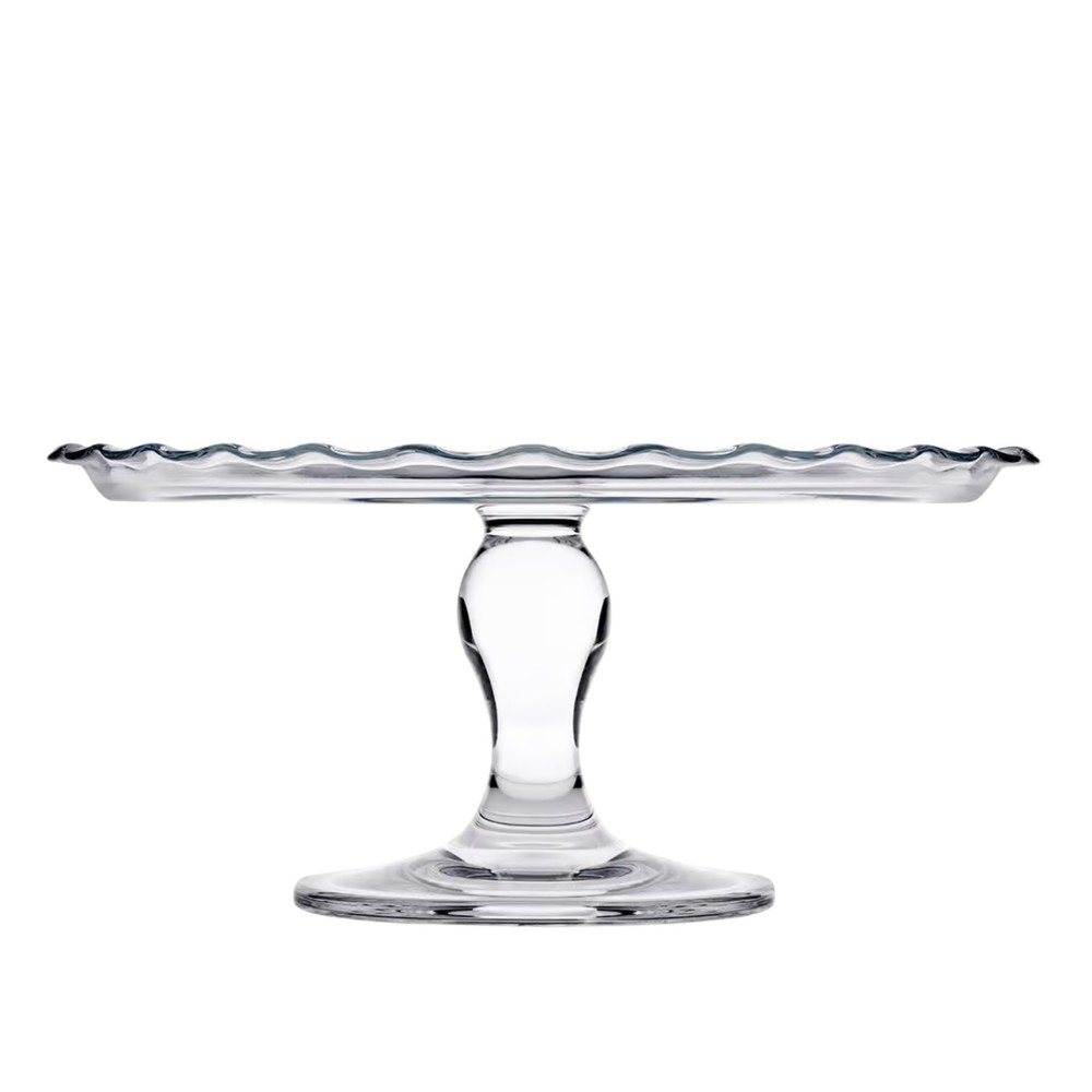 Prato Bolo com Pé Vidro Petite Pâtisserie 26cm