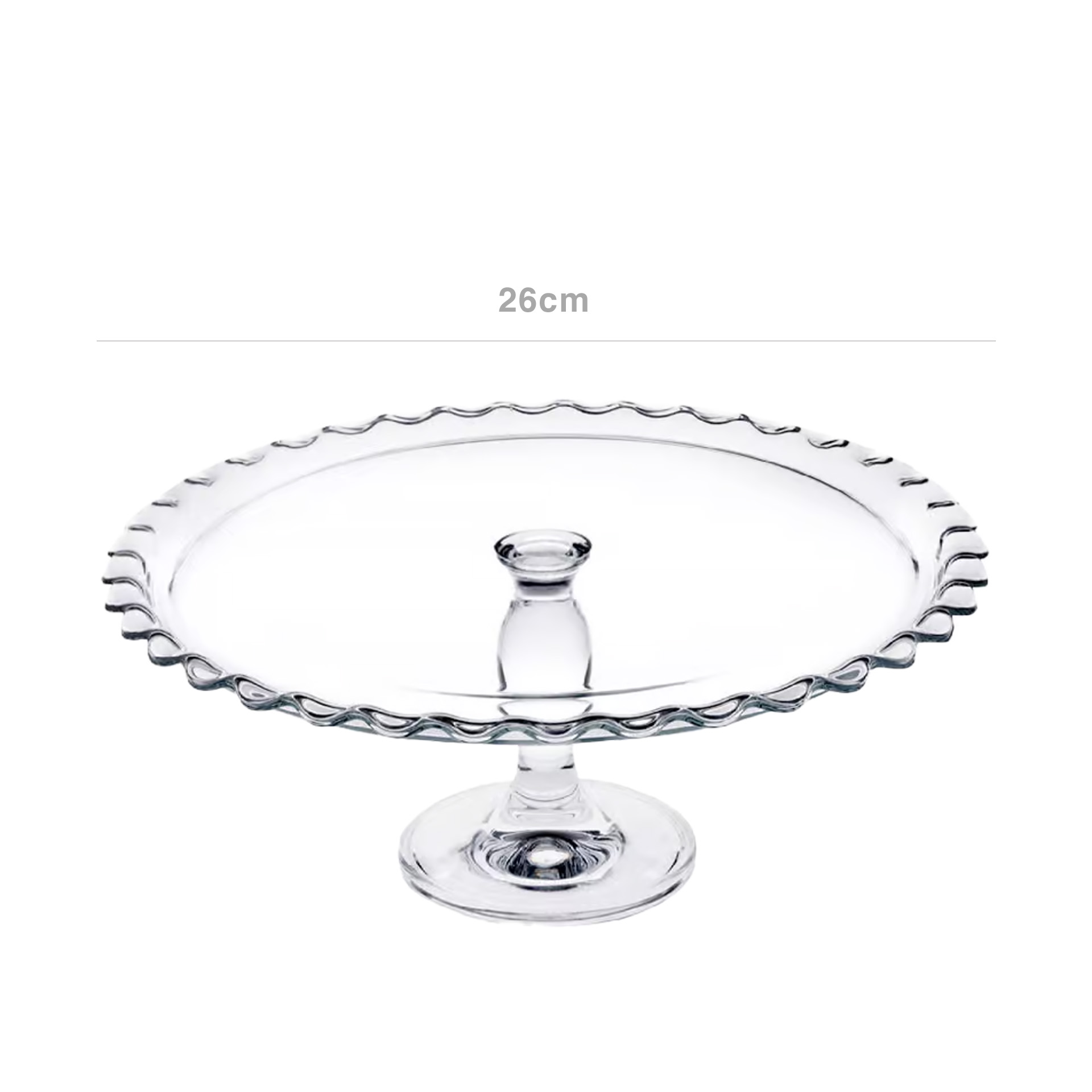 Prato Bolo com Pé Vidro Petite Pâtisserie 26cm