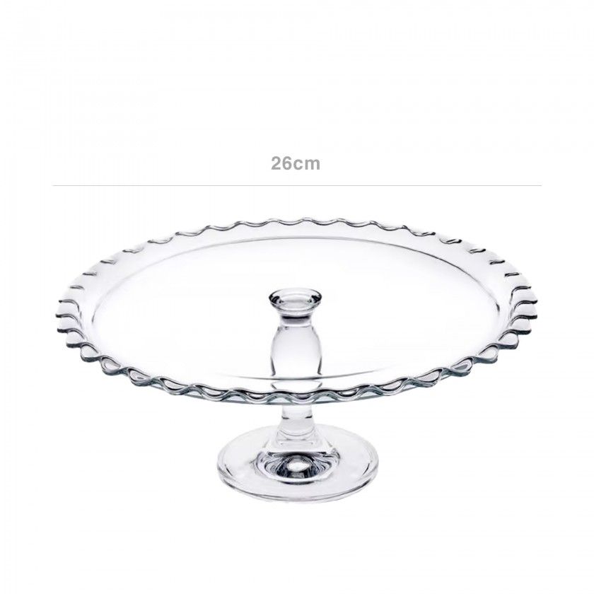 Prato Bolo com P Vidro Petite Ptisserie 26cm