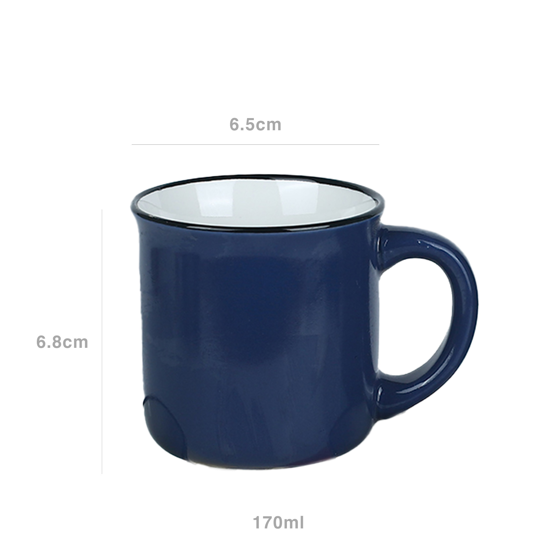 Caneca Cerâmica Redonda 170ml 6.5X6.8cm