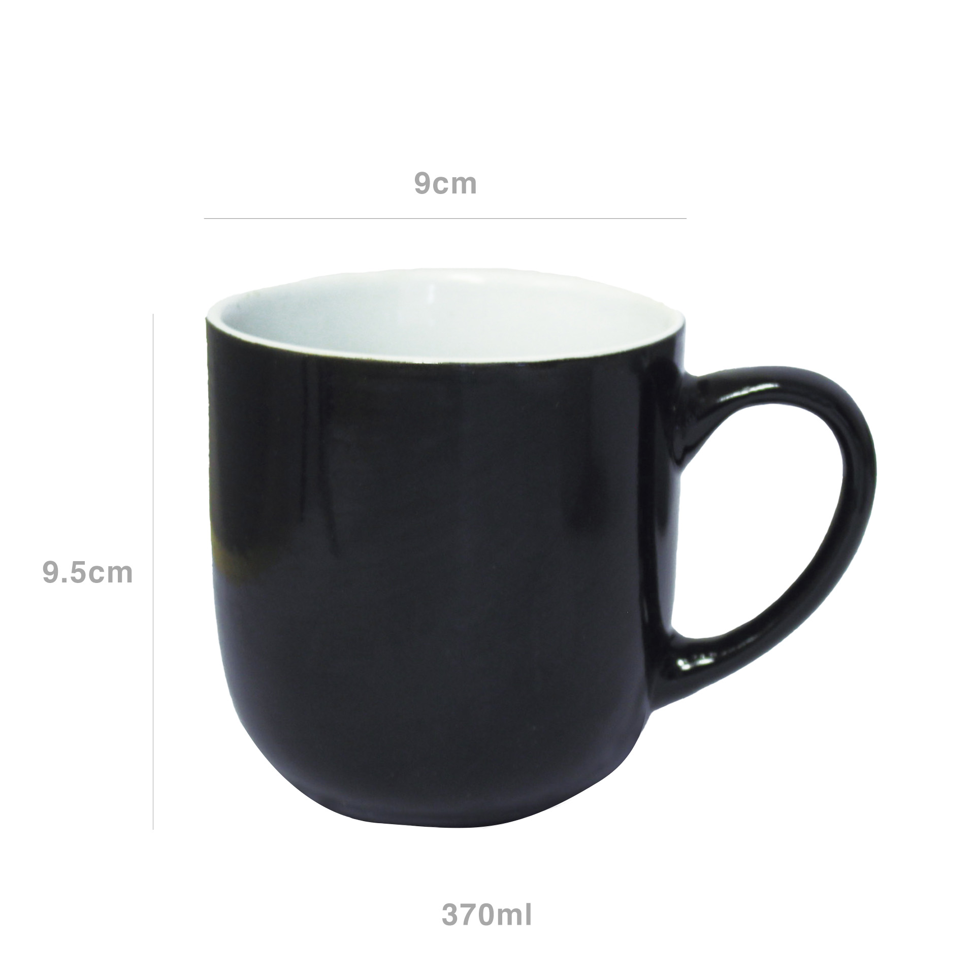 Caneca Cerâmica Redonda 370ml 9X9.5cm