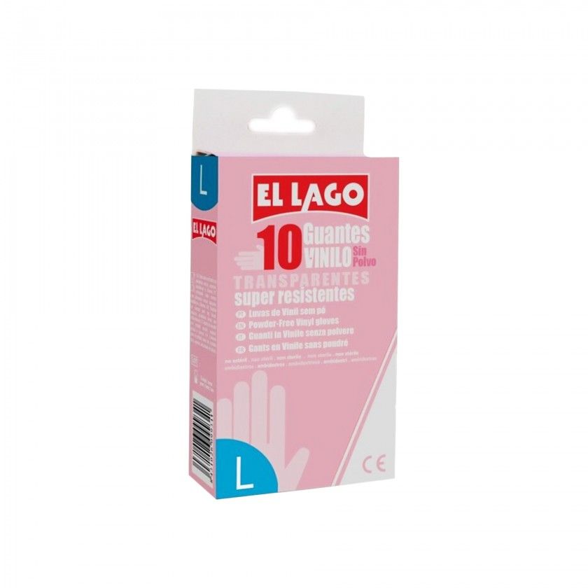 Luva El Lago Vinil sem Pó Tamanho L Pack 10 Luva El Lago Vinil sem Pó Tamanho L Pack 10