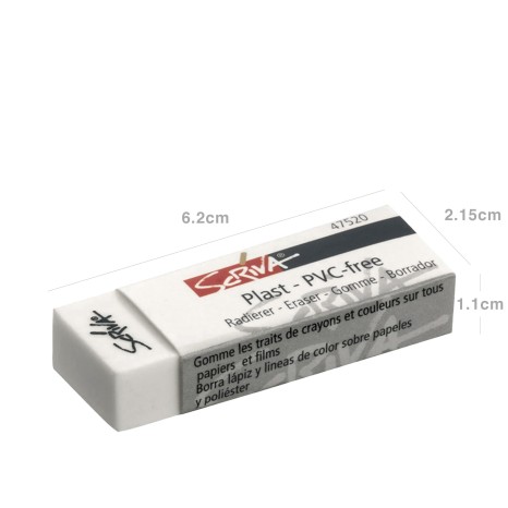Borracha Scriva Branca 62X21.5X11.5mm - Image product