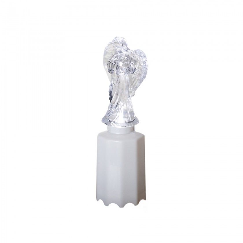 Círio Elétrico Anjo Luz Branca 5X5X17cm Círio Elétrico Anjo Luz Branca 5X5X17cm