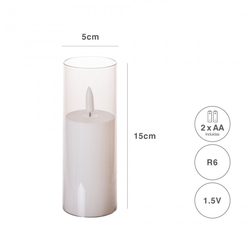 Círio Recarga Led Branco 5X15cm Círio Recarga Led Branco 5X15cm
