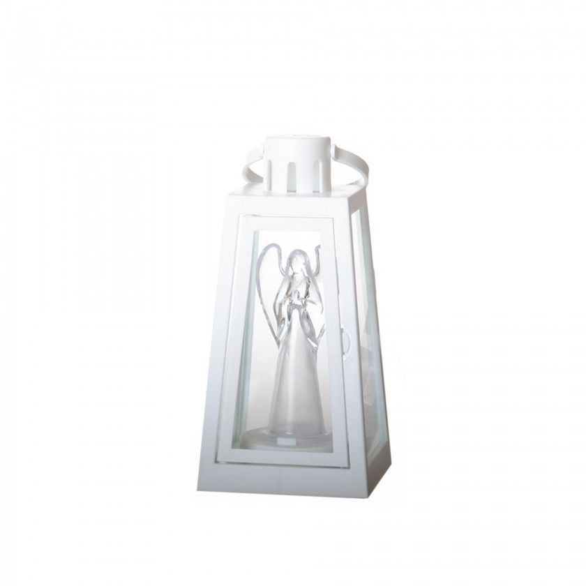 Lanterna Led Anjo Branco 10X20.5X27cm