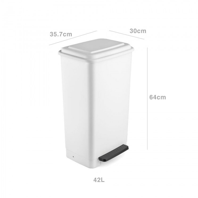 Balde com Pedal Branco 42L 64X35.7X30cm Balde com Pedal Branco 42L 64X35.7X30cm