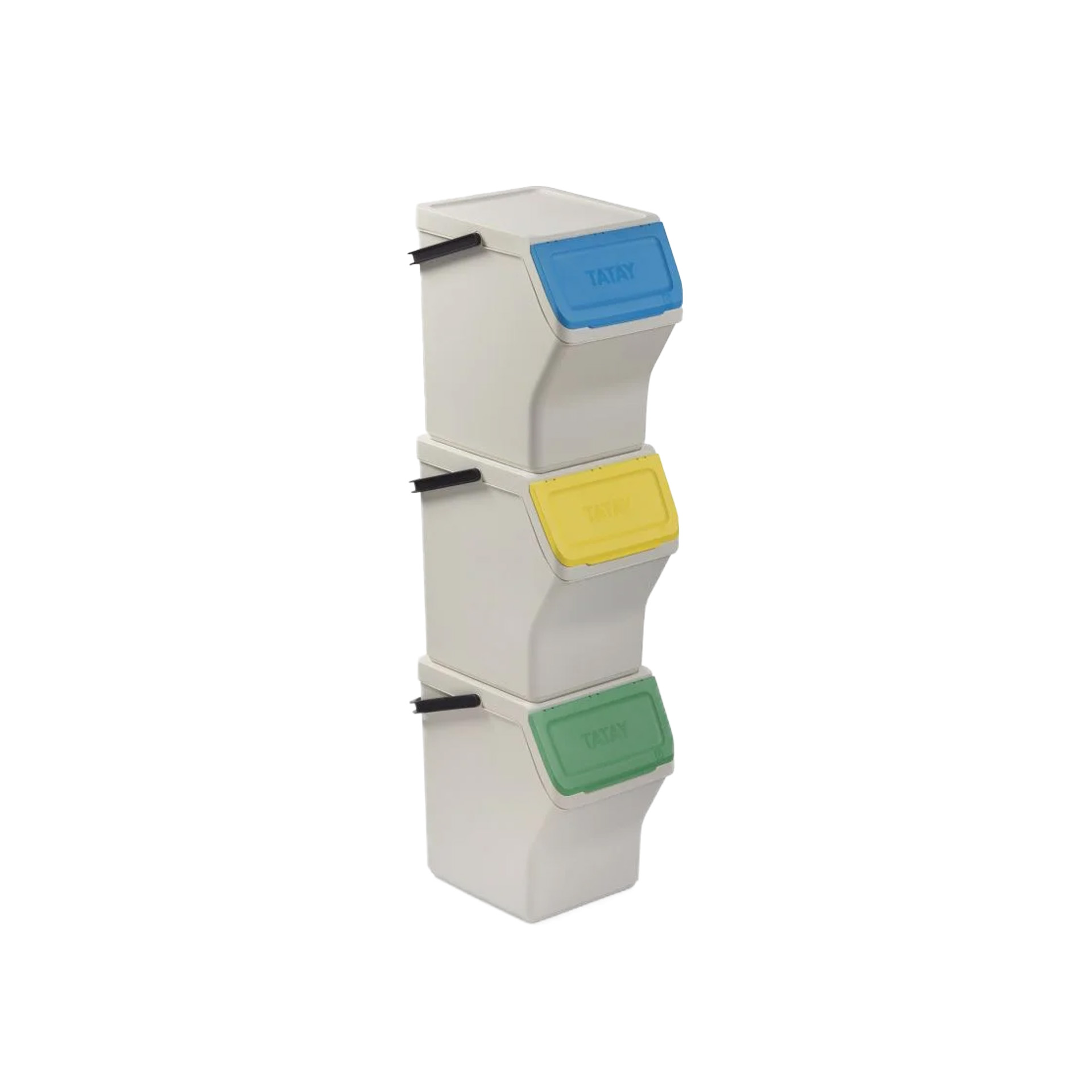 Balde Modular Reciclagem Easy Waste Branco 20L 35X27X106.5cm Pack 3
