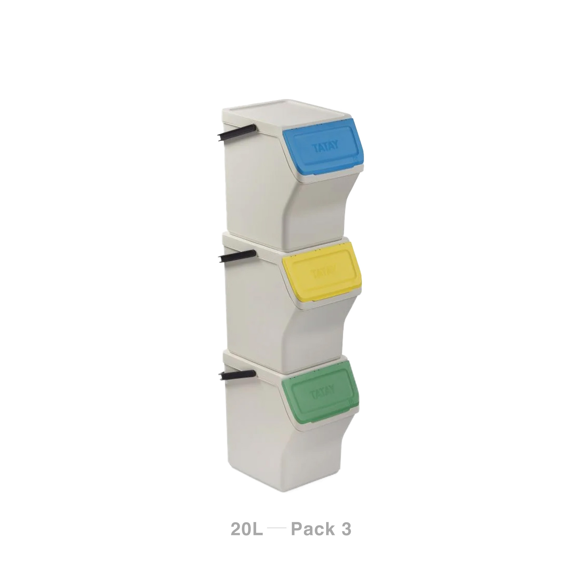 Balde Modular Reciclagem Easy Waste Branco 20L 35X27X106.5cm Pack 3