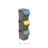Balde Modular Reciclagem Easy Waste Cinza 20L 35X27X106.5cm Pack 3