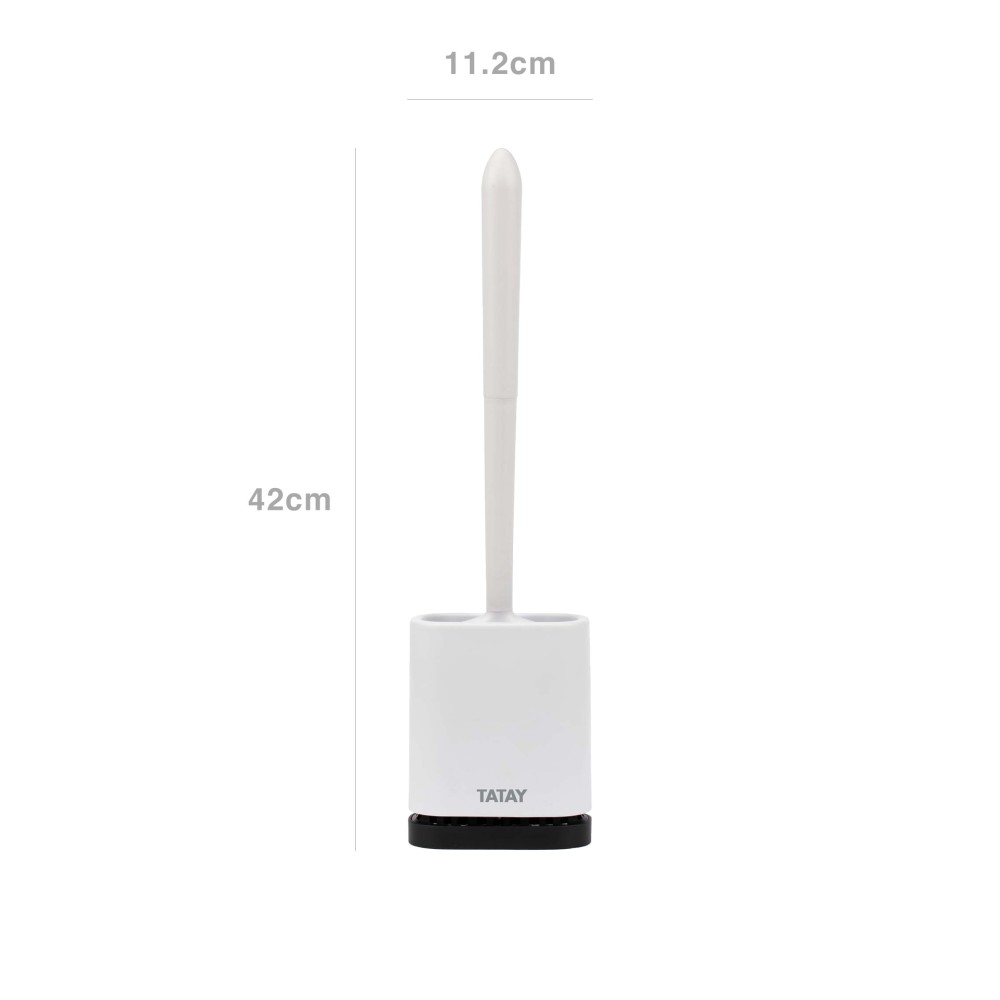 Escovilhão Wc Silicone Flexível Branco 11.2X6.2X42cm