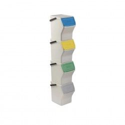 Balde Modular Reciclagem Easy Waste Branco 20L 35X27X142cm Pack 4