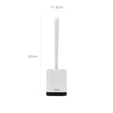 Escovilhão Wc Silicone Flexível Branco 11.2X6.2X42cm
