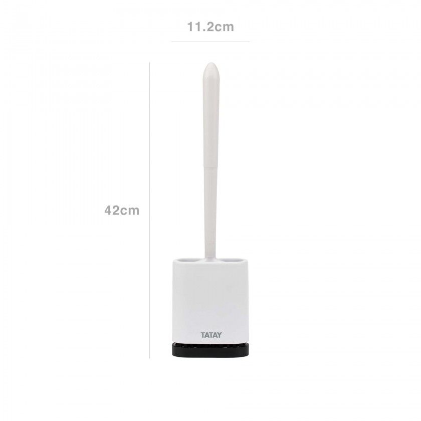 Escovilhão Wc Silicone Flexível Branco 11.2X6.2X42cm Escovilhão Wc Silicone Flexível Branco 11.2X6.2X42cm