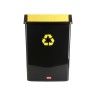 Balde Reciclagem com Tampa Basculante Preto / Amarelo 50L 40.5X33.5X57.5cm