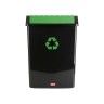 Balde Reciclagem com Tampa Basculante Preto / Verde 50L 40.5X33.5X57.5cm
