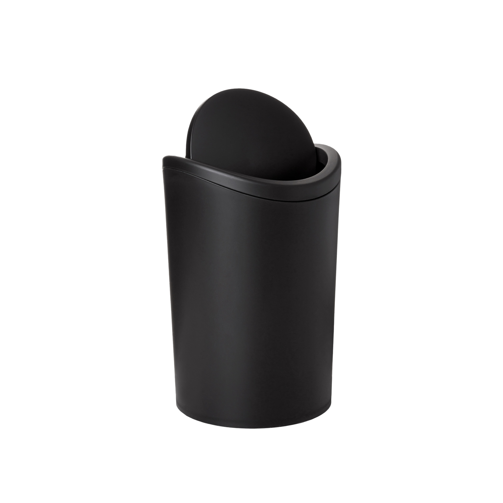 Balde WC com Tampa Basculante Standard Preto 6L 19X28cm