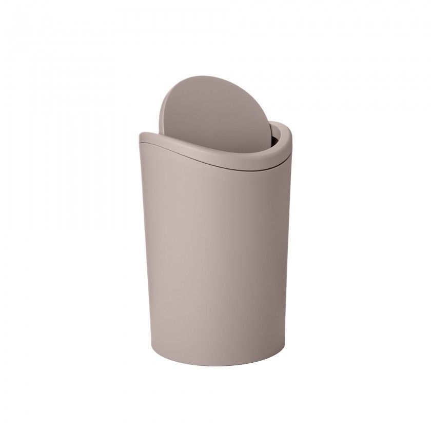 Balde WC com Tampa Basculante Standard Taupe 6L 19X28cm Balde WC com Tampa Basculante Standard Taupe 6L 19X28cm