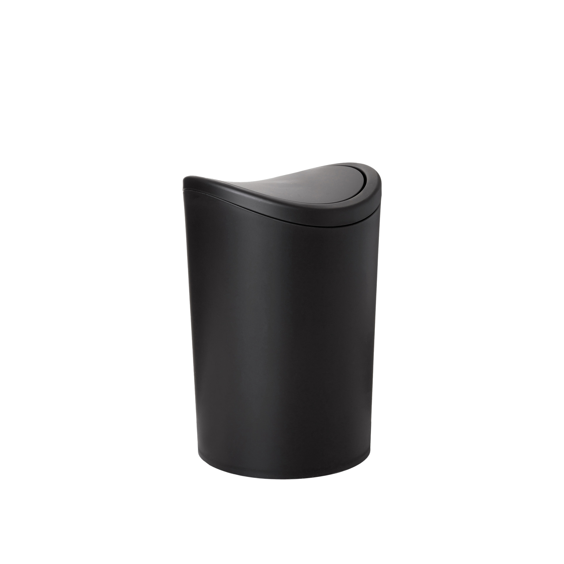 Balde WC com Tampa Basculante Standard Preto 6L 19X28cm