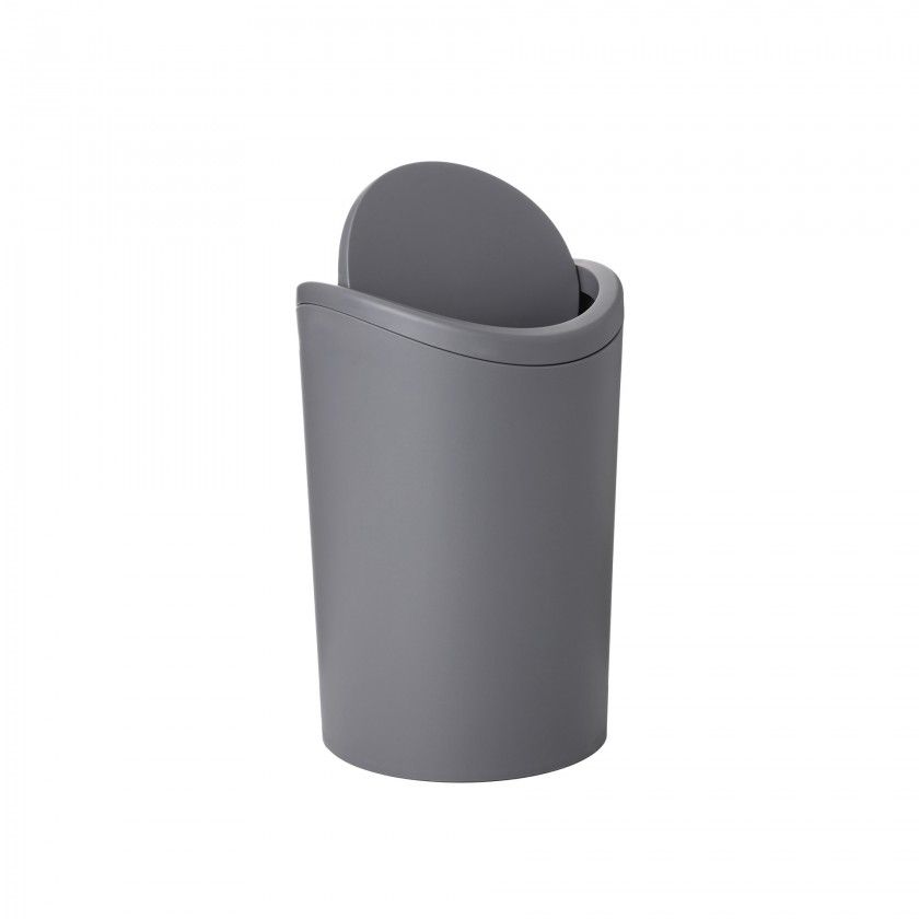 Balde WC com Tampa Basculante Standard Prateado 6L 19X28cm Balde WC com Tampa Basculante Standard Prateado 6L 19X28cm