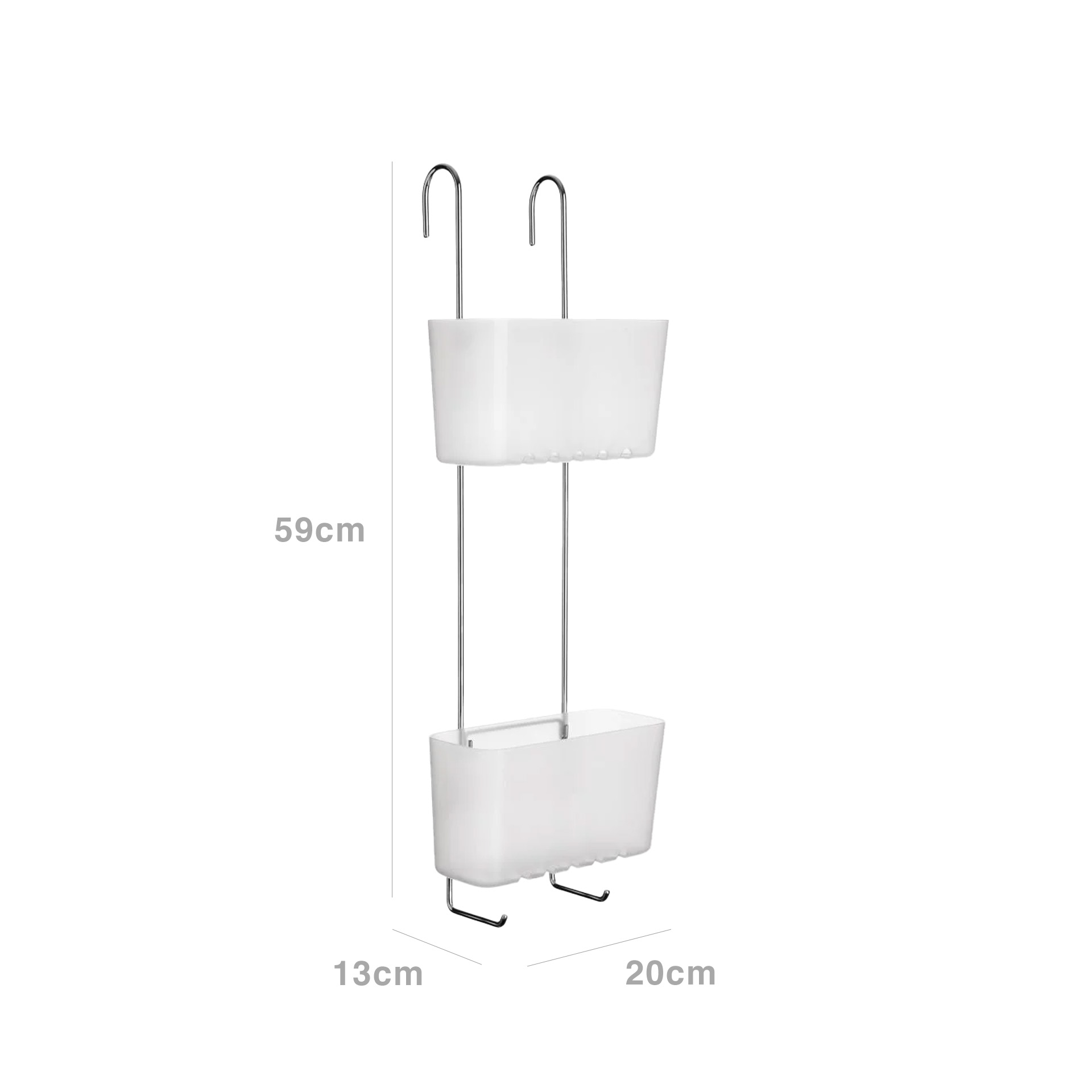 Cesto Cabide WC Standard Duplo Glacé 20X13X59cm