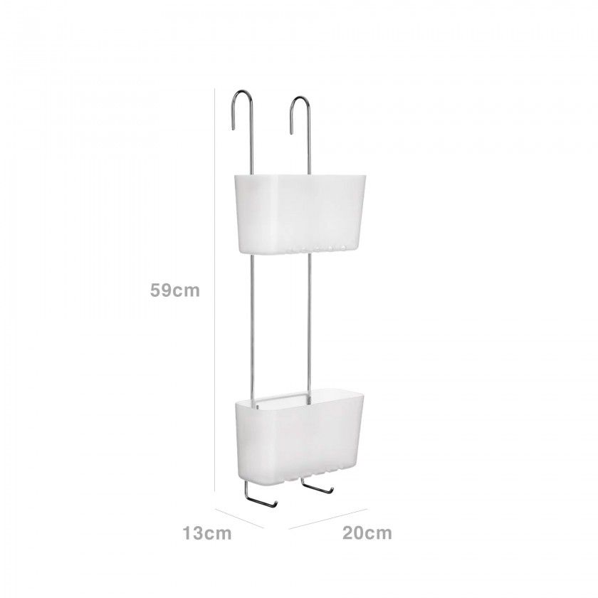 Cesto Cabide WC Standard Duplo Glac 20X13X59cm
