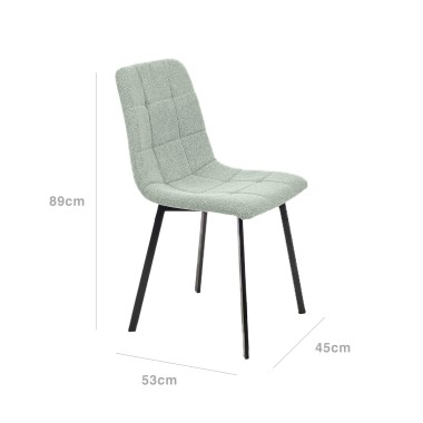 Cadeira Almofadada Verde 53X45X89cm