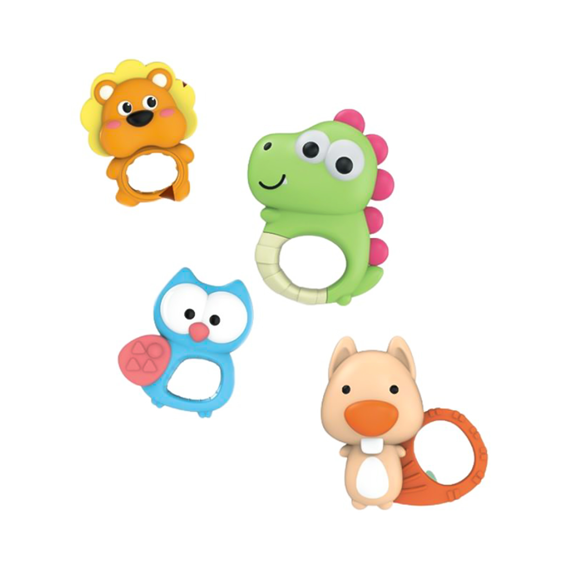 Conjunto 4 Animais Didáticos 7X2X8.7cm