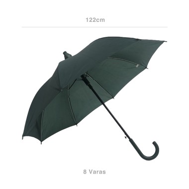 Guarda Chuva 8 Varetas 122cm c/ Resguardo Verde Escuro