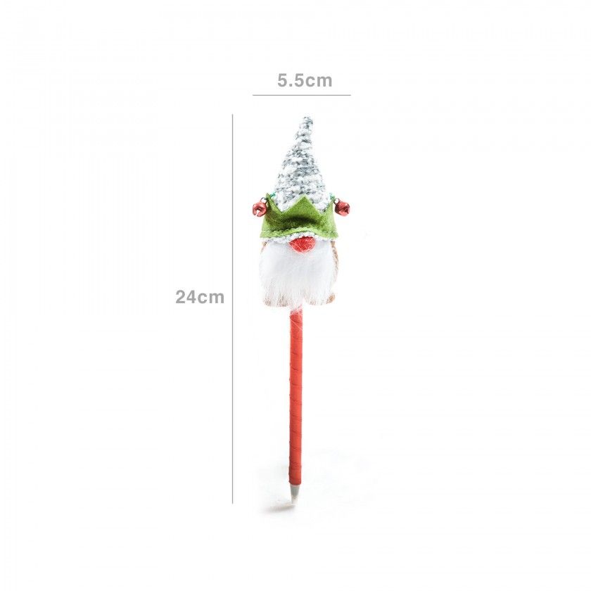 Caneta Natal Gnomo Neve 5.5X3.5X24cm Caneta Natal Gnomo Neve 5.5X3.5X24cm