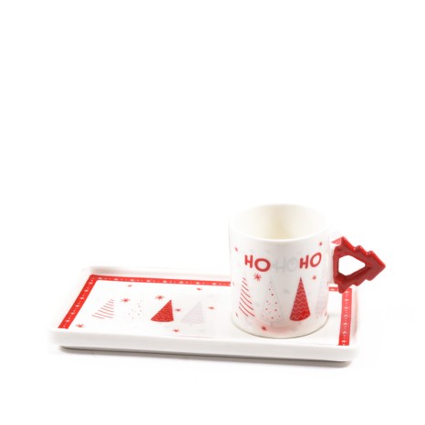 Chávena Café Ho Ho Ho com Pires Sortido Pack 2 - Image product