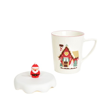 Caneca Natal com Tampa Neve Sortido 380ml 9X13X11cm - Image product
