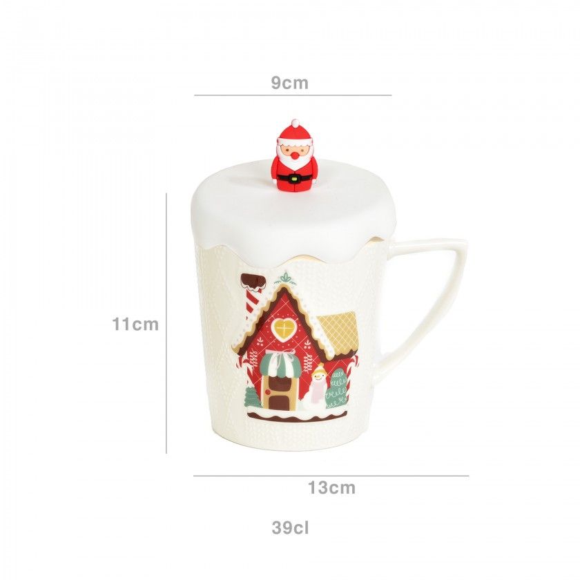 Caneca Natal com Tampa Neve Sortido 380ml 9X13X11cm Caneca Natal com Tampa Neve Sortido 380ml 9X13X11cm