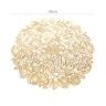 Individual Folhas Pvc Redondo Dourado 38cm