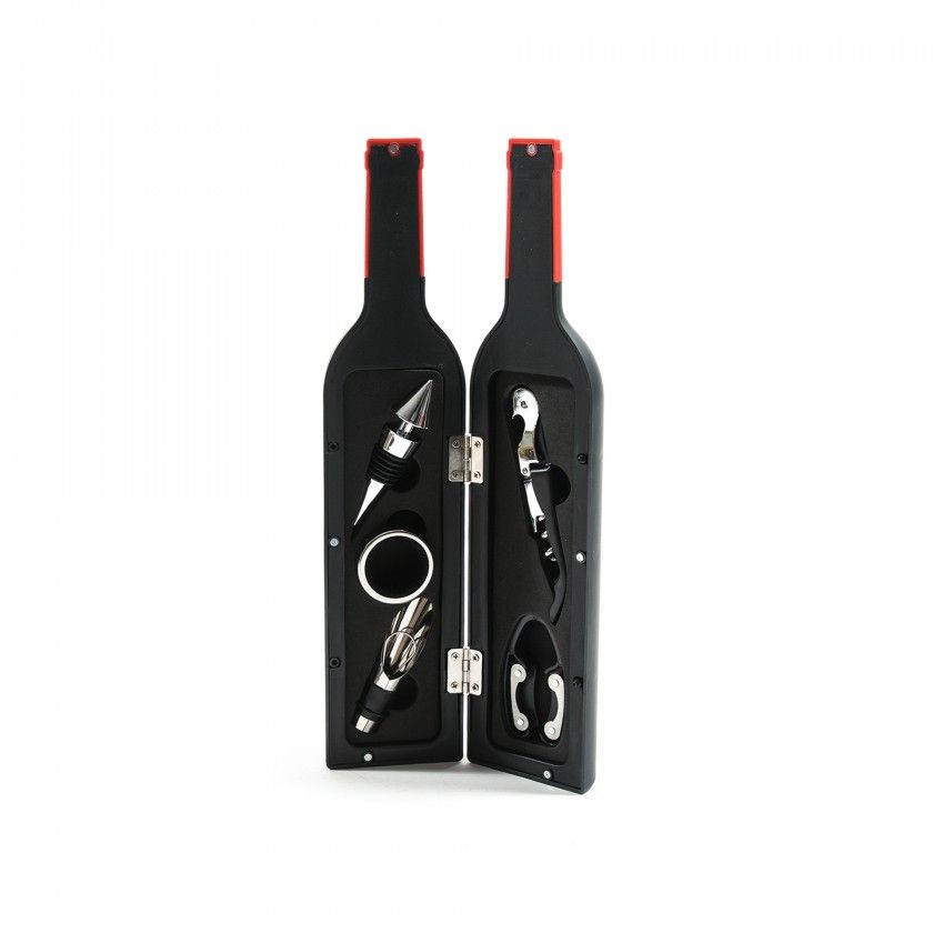Conjunto Garrafa com 5 Acessrios Vinho 32X7cm