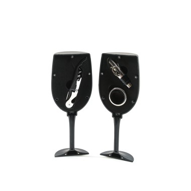 Conjunto Copo com 3 Acessórios Vinho 23X8.5cm