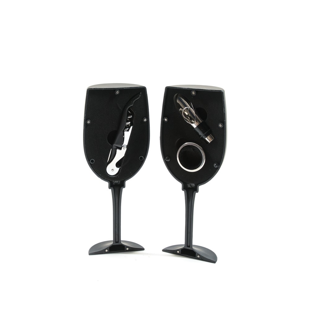 Conjunto Copo com 3 Acessórios Vinho 23X8.5cm