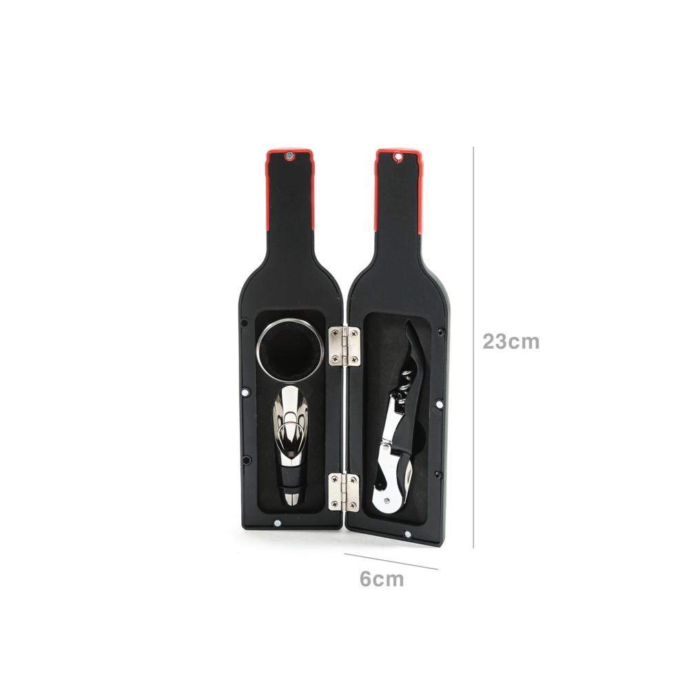 Conjunto Garrafa com 3 Acessórios Vinho 23X6cm