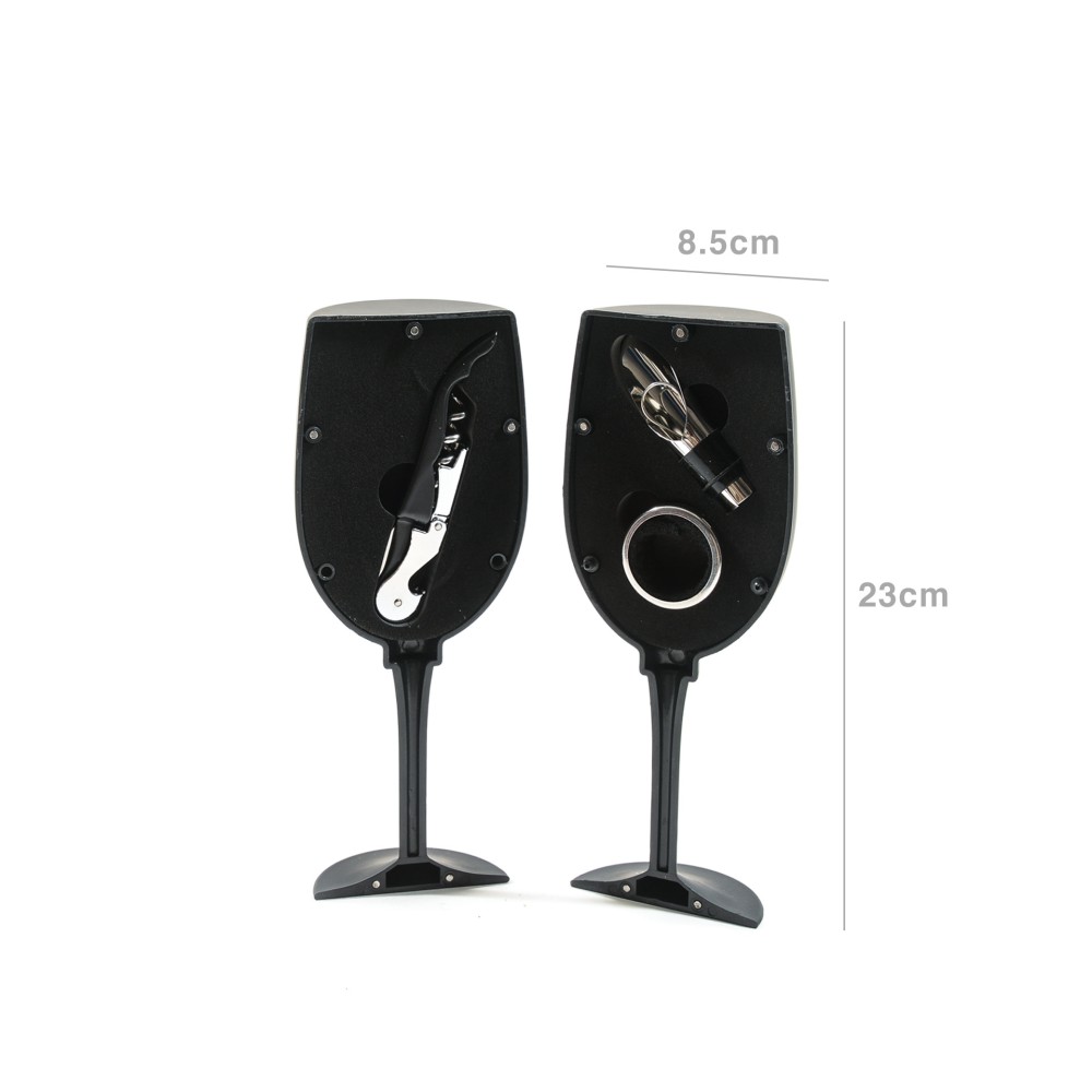 Conjunto Copo com 3 Acessórios Vinho 23X8.5cm