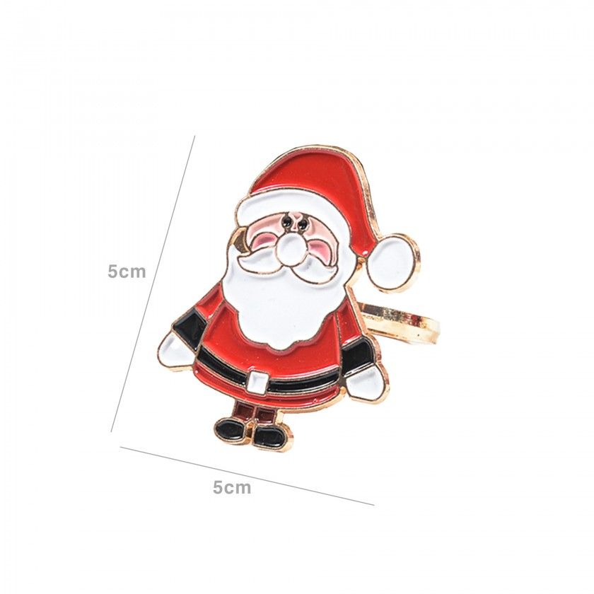 Argolas Guardanapo Natal Multicor 5X5cm Pack 4