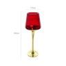 Porta Velas Cristal Dourado/Vermelho 14X40cm Porta Velas Cristal Dourado/Vermelho 14X40cm