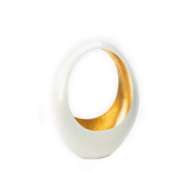 Porta Velas Metal Branco / Dourado 33X15X45cm