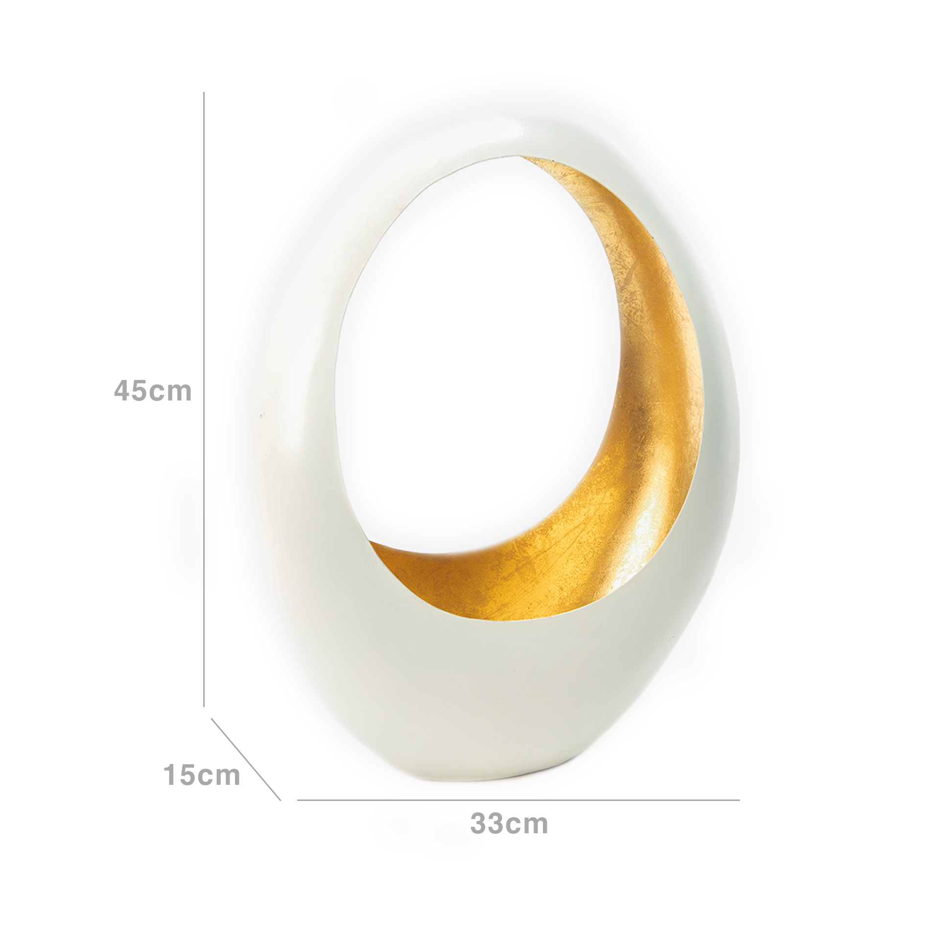 Porta Velas Metal Branco / Dourado 33X15X45cm