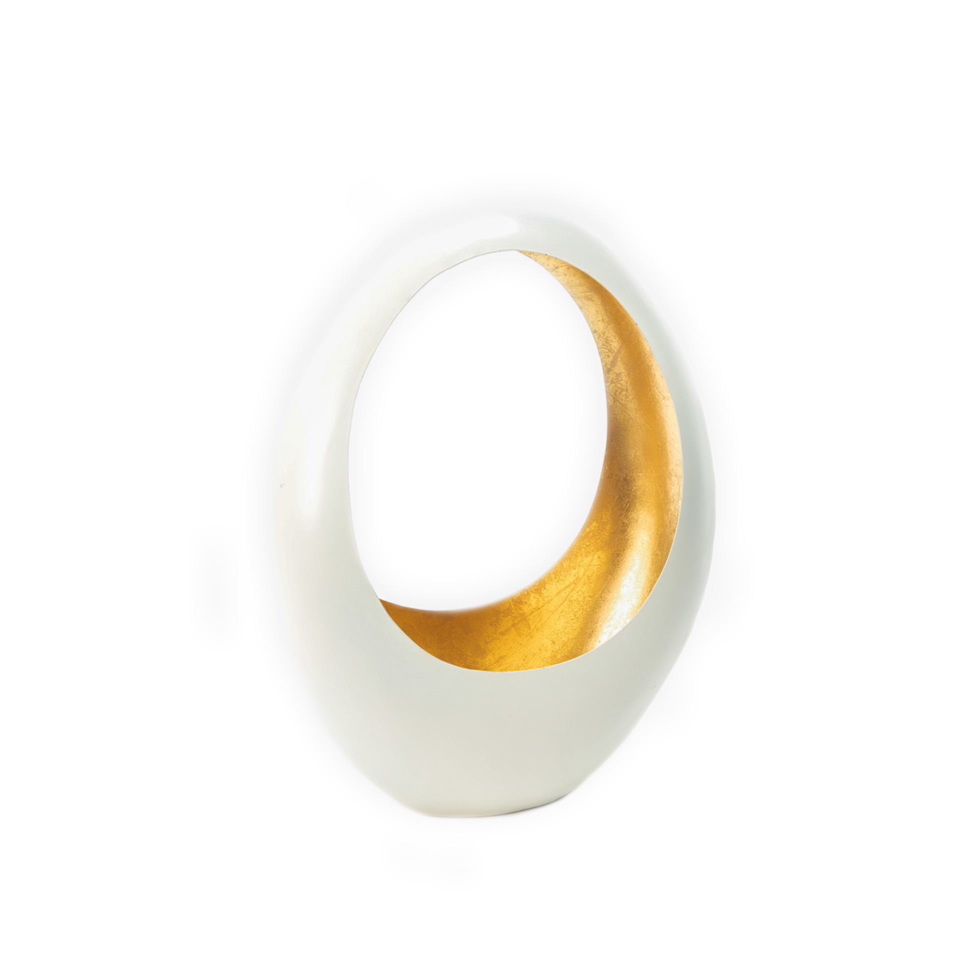 Porta Velas Metal Branco / Dourado 33X15X45cm