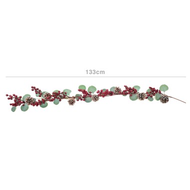 Grinalda Natal Azevinho Vermelha 133cm
