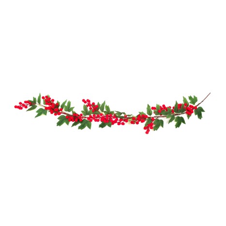 Grinalda Natal Floreado Vermelha 133cm - Image product
